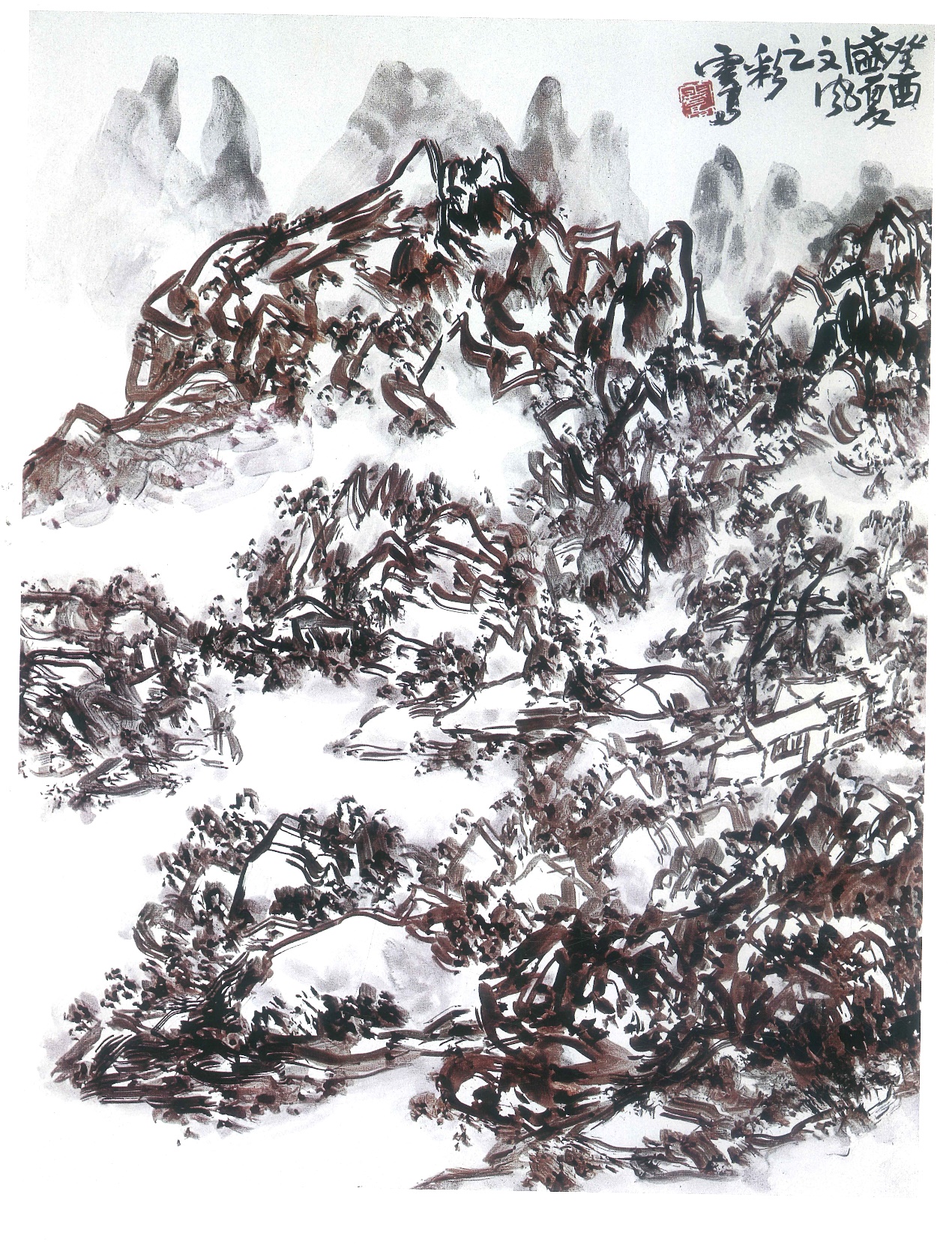 H.H.第三世多杰羌佛工巧明之 水墨画 欣赏-图片18