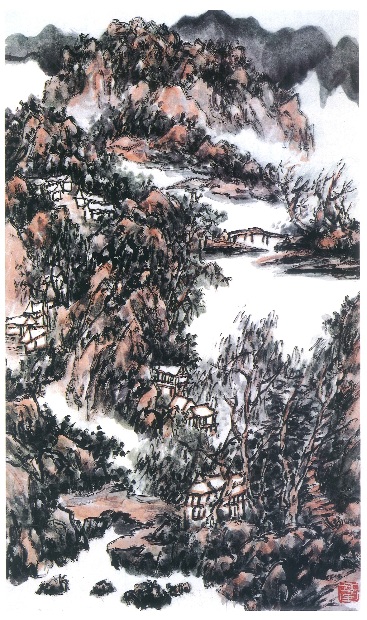 H.H.第三世多杰羌佛工巧明之 水墨画 欣赏-图片16