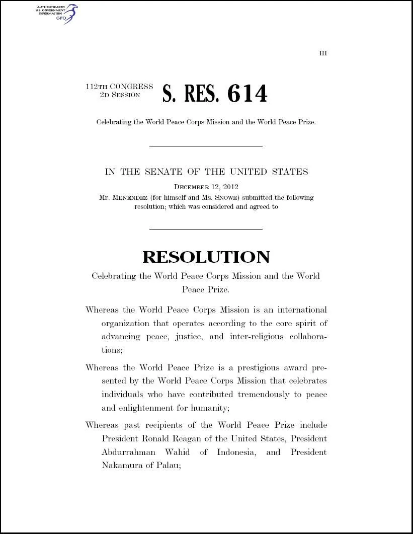 美國參議院第614號決議案-图片1